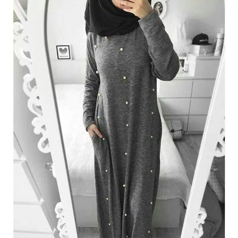 Muslim Women Cotton Dress Beaded Abaya Long Sleeve Female Apparel Maxi Robes Hijab Tunic Jubah Ramadan Arab Islamic Clothing
Muslim Women Cotton Dress Beaded Abaya Long Sleeve Female Apparel Maxi Robes Hijab Tunic Jubah Ramadan Arab Islamic Clothing