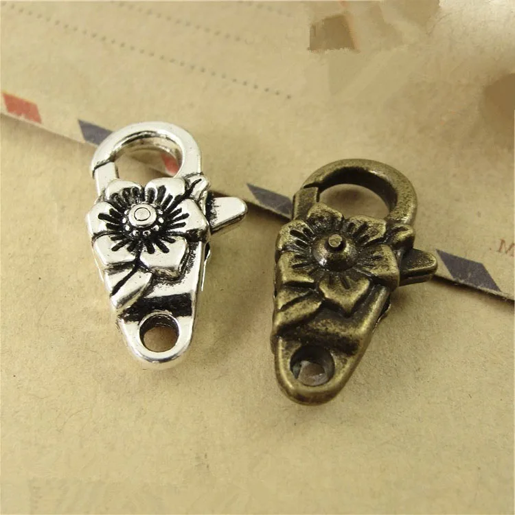 10pcs 24x13x8MM Antique Silver Flower Lobster Clasp Hooks For Necklace Bracelet Chain DIY Jewelry Accessory Findings Components
10pcs 24x13x8MM Antique Silver Flower Lobster Clasp Hooks For Necklace Bracelet Chain DIY Jewelry Accessory Findings Components