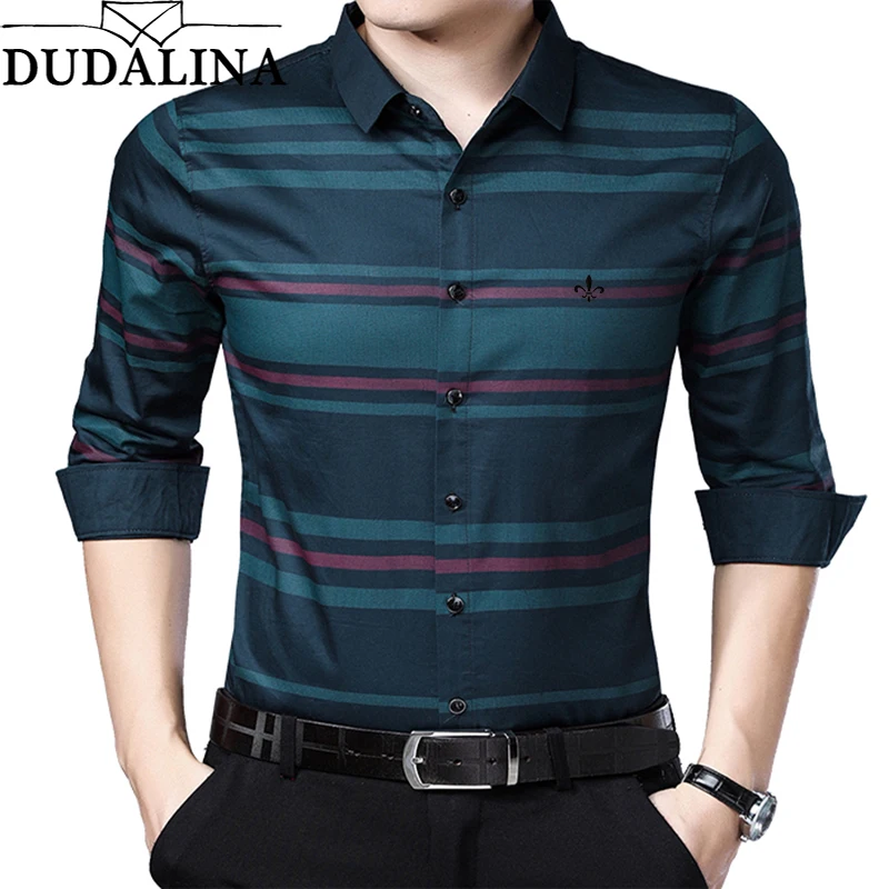 DUDALINA Me Shirt 2020 Men's Striped Dress Shirts Male Red Dark Blue Long Sleeve Slim Fit Business Casual Shirt Camisa
DUDALINA Me Shirt 2020 Men's Striped Dress Shirts Male Red Dark Blue Long Sleeve Slim Fit Business Casual Shirt Camisa