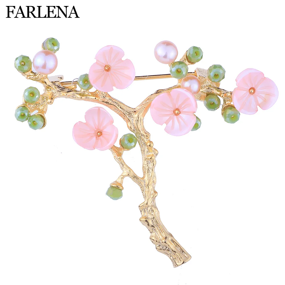 FARLENA Jewelry Exclusive Design Beautiful Shell Plum Brooch Pins for Women Elegant Freshwater Pearl Brooches
FARLENA Jewelry Exclusive Design Beautiful Shell Plum Brooch Pins for Women Elegant Freshwater Pearl Brooches