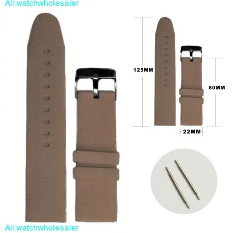 22mm Dark Brown Silicone Jelly Rubber Unisex Watch Band Straps WB1062M22JB