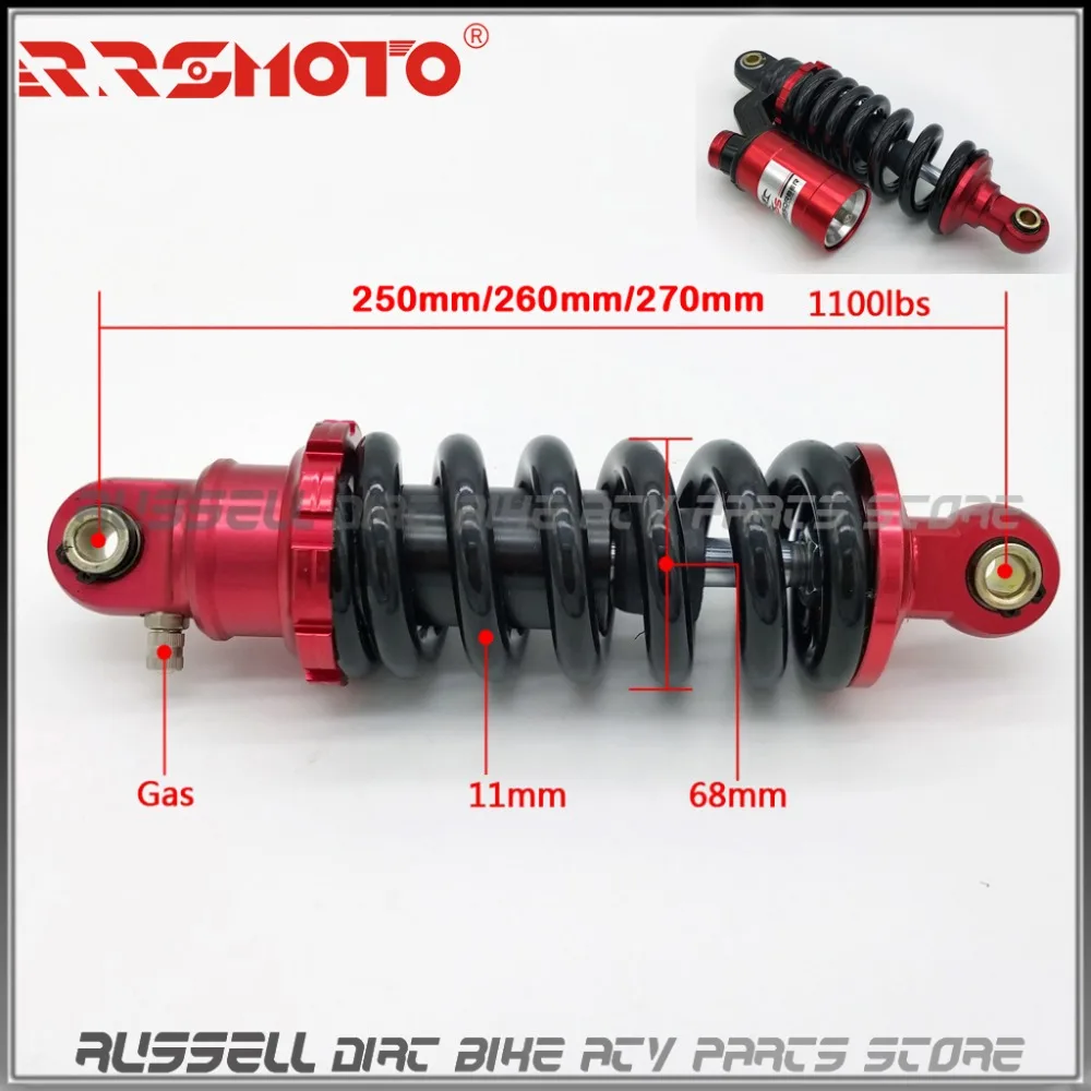 250mm 260mm 270mm Motorcycle Rear Air Gas Shock Absorber Suspension For Monkey Bike Motorcross Dirt Pit Bike ATV Quad 1100lbs
250mm 260mm 270mm Motorcycle Rear Air Gas Shock Absorber Suspension For Monkey Bike Motorcross Dirt Pit Bike ATV Quad 1100lbs
