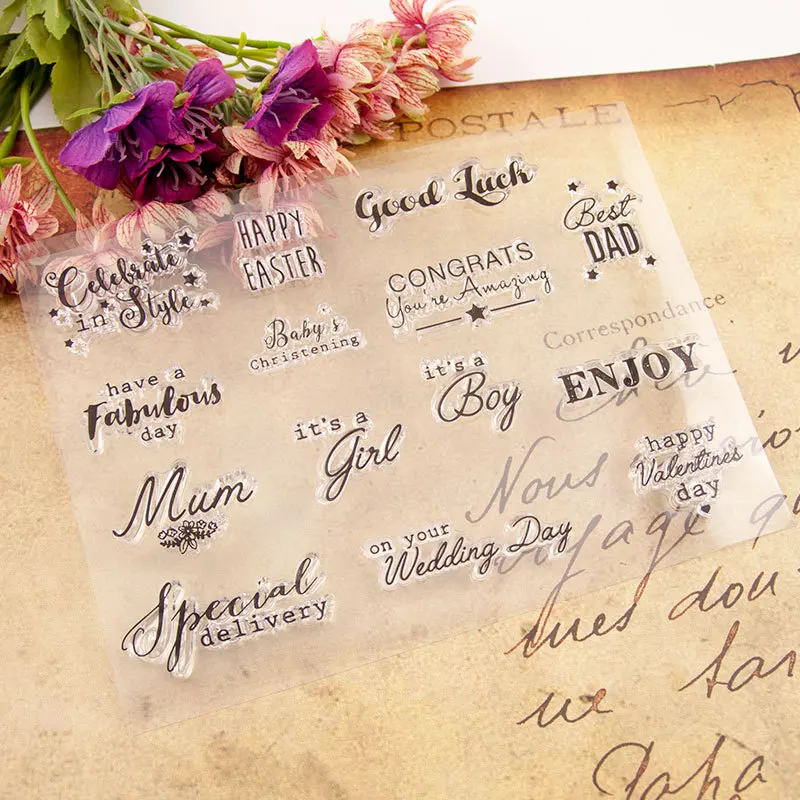 1Pcs New Good Luck Words Transparent Clear Silicone Stamp DIY Scrapbooking Photo Album Decorative Clear Stamp Sheets
1Pcs New Good Luck Words Transparent Clear Silicone Stamp DIY Scrapbooking Photo Album Decorative Clear Stamp Sheets