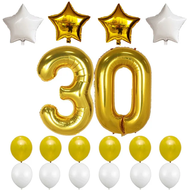 18pcs 30inch silver gold Number Digit Balloons Foil Helium Balls 20 30 40th Years Old Birthday Party Inflatable 12" Latex Globos
18pcs 30inch silver gold Number Digit Balloons Foil Helium Balls 20 30 40th Years Old Birthday Party Inflatable 12" Latex Globos