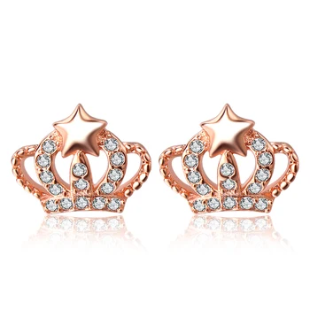 Sterling Silver Earrings Crown Star Stud Zircon Diamond Engagement Earrings Women Jewelry Stud Wedding 18K Rose Gold Plated 
Sterling Silver Earrings Crown Star Stud Zircon Diamond Engagement Earrings Women Jewelry Stud Wedding 18K Rose Gold Plated