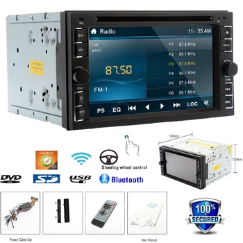 Bluetooth Audio Double Din Autoradio In Dash Car Video Player Auto DVD Car Stereo 6.2" Touchscreen EQ Subwoofer Remote Control
Bluetooth Audio Double Din Autoradio In Dash Car Video Player Auto DVD Car Stereo 6.2" Touchscreen EQ Subwoofer Remote Control