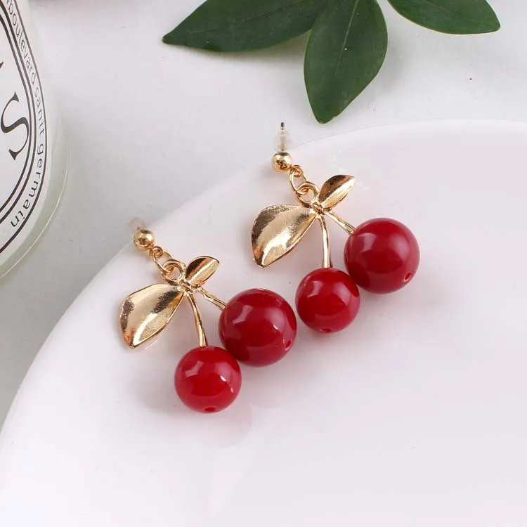 Red Cherry Earrings Resin Cute Stud Earrings Gold Leaves for Women Girls Lady Kids Party Birthday Gift Fashion Jewerlry
Red Cherry Earrings Resin Cute Stud Earrings Gold Leaves for Women Girls Lady Kids Party Birthday Gift Fashion Jewerlry
