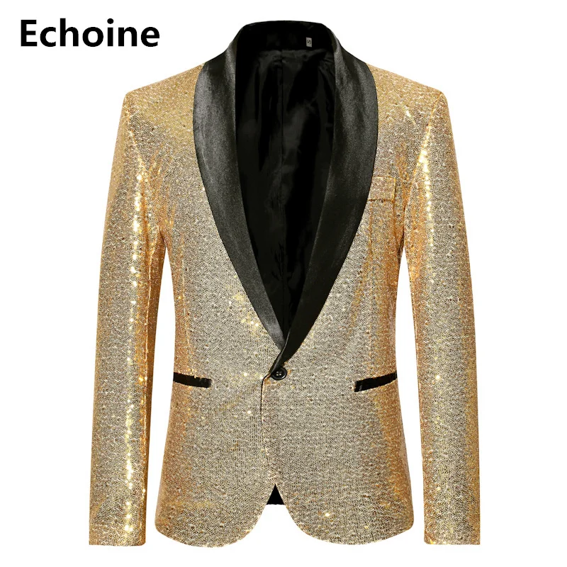 Men Sequine Jacket Blazer Slim Fit Golden Suit Jacket Shinning Club Outfit Party Outwear Streetwear Performance Dancer Clothing
Men Sequine Jacket Blazer Slim Fit Golden Suit Jacket Shinning Club Outfit Party Outwear Streetwear Performance Dancer Clothing