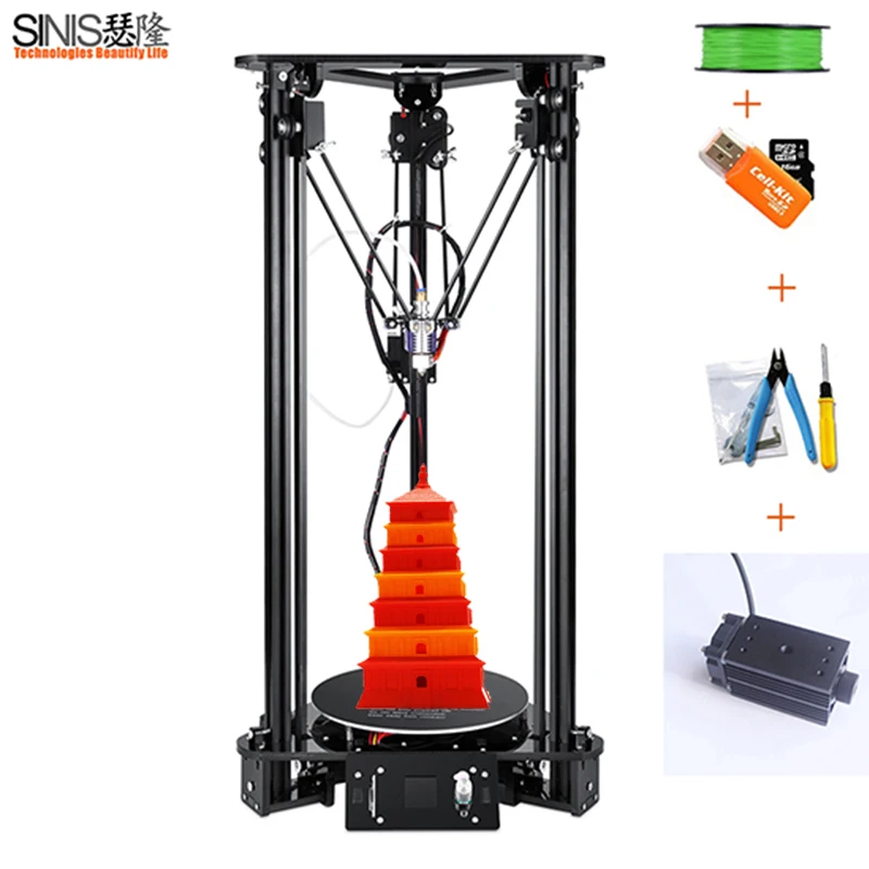 Sinis Delta 3D Printer Auto-Leveling Pulley Version Linear Guide Automatic Platform Plus Large Printing Size FDM Desktop Diy Kit
Sinis Delta 3D Printer Auto-Leveling Pulley Version Linear Guide Automatic Platform Plus Large Printing Size FDM Desktop Diy Kit