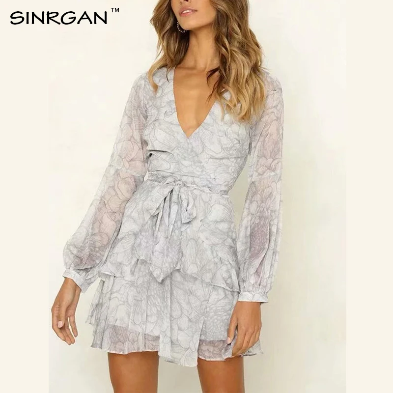 SINRGAN Marble Grey Long Sleeve Sashes Dress Elegant Lantern Sleeve Ruffles Streetwear A line Short Mini Dress Autumn 2019
SINRGAN Marble Grey Long Sleeve Sashes Dress Elegant Lantern Sleeve Ruffles Streetwear A line Short Mini Dress Autumn 2019