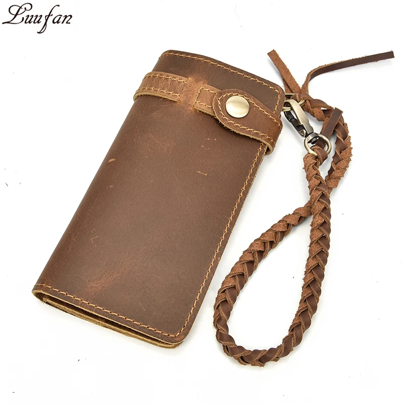 Vintage Crazy Horse leather men long wallet Hasp Open large capacity zipper coin purse genuine leather chain clutch men wallets
Vintage Crazy Horse leather men long wallet Hasp Open large capacity zipper coin purse genuine leather chain clutch men wallets