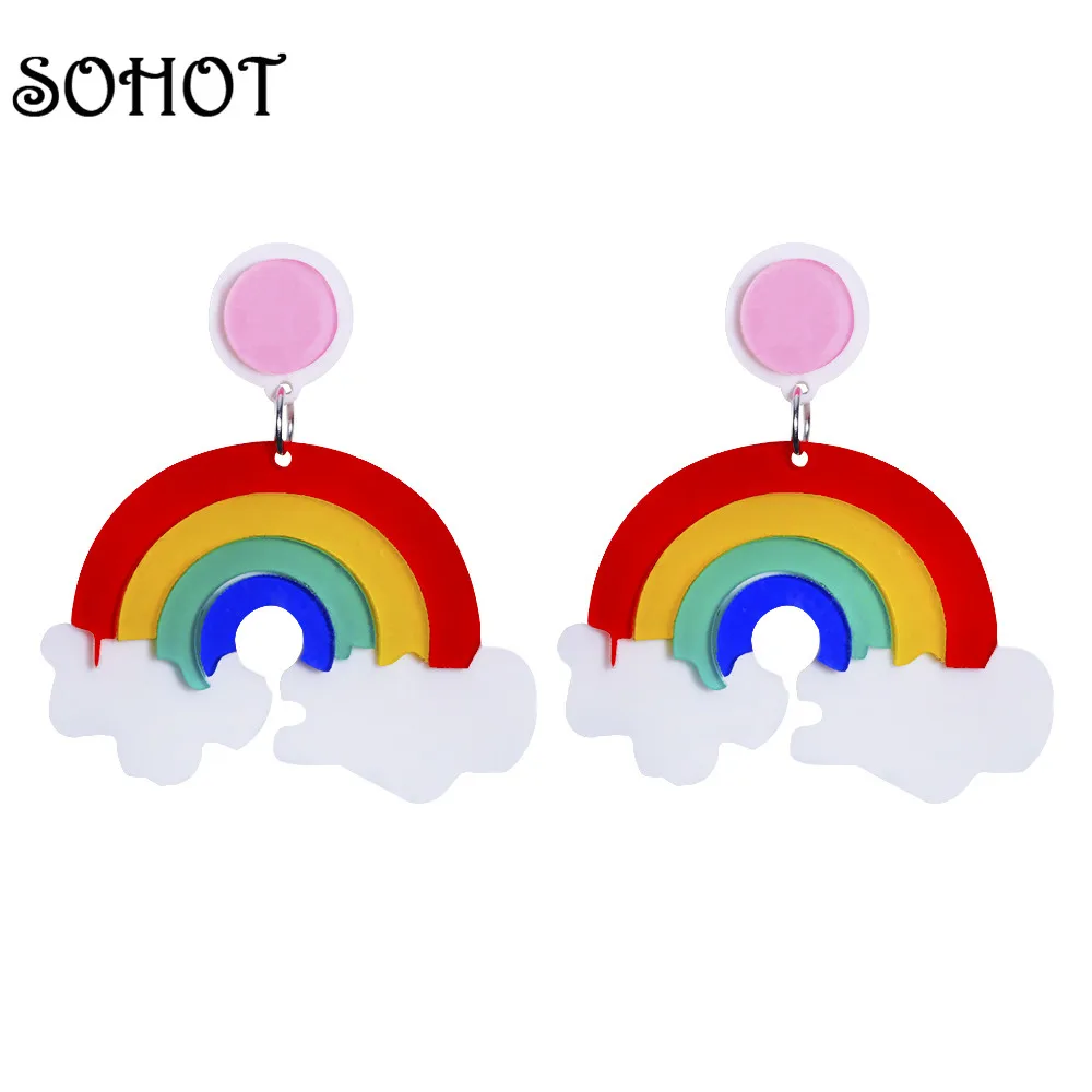 SOHOT Cute Candy Color Rainbow Shape Women Drop Earrings European Brand Popular Jewelry For Girls Kids Lady Christmas Day Gift
SOHOT Cute Candy Color Rainbow Shape Women Drop Earrings European Brand Popular Jewelry For Girls Kids Lady Christmas Day Gift