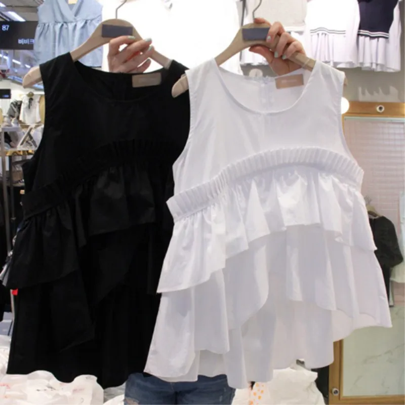 Neploe Sleeveless Shirt Female Ruffles High Waist Blouse Women Summer 2019 Fashion Elegant Office Ladies Tops Loose Solid Blusas
Neploe Sleeveless Shirt Female Ruffles High Waist Blouse Women Summer 2019 Fashion Elegant Office Ladies Tops Loose Solid Blusas