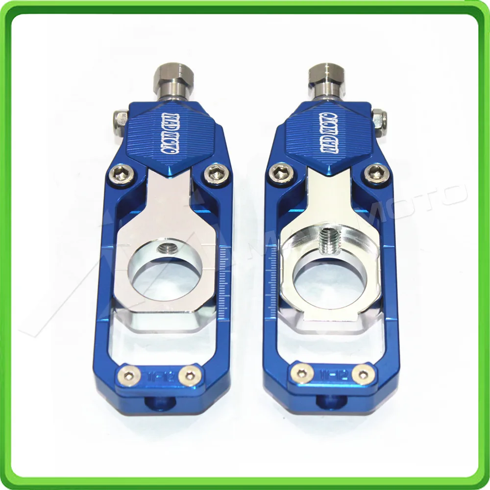 Motorcycle Chain Tensioner Adjuster fit for KAWASAKI Ninja ZX6R ZX-6R 2005 2006 2007 2008 2009 2010 2011 2012 Blue & Silver (1)