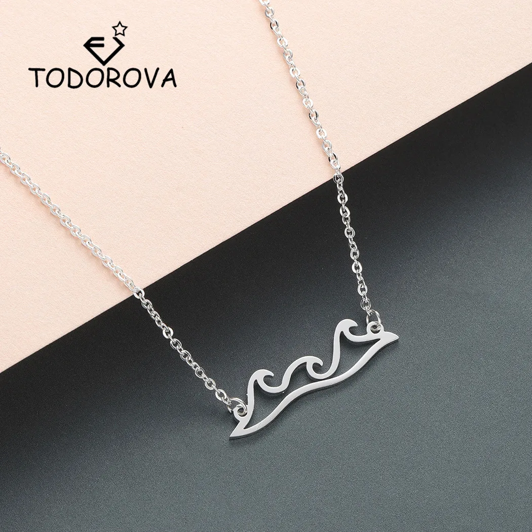 Todorova Stainless Steel Chain Necklace Wave Pendant Necklace Women Beach Wedding Necklace Surfer Gift Hawaii Tropical Jewelry
Todorova Stainless Steel Chain Necklace Wave Pendant Necklace Women Beach Wedding Necklace Surfer Gift Hawaii Tropical Jewelry