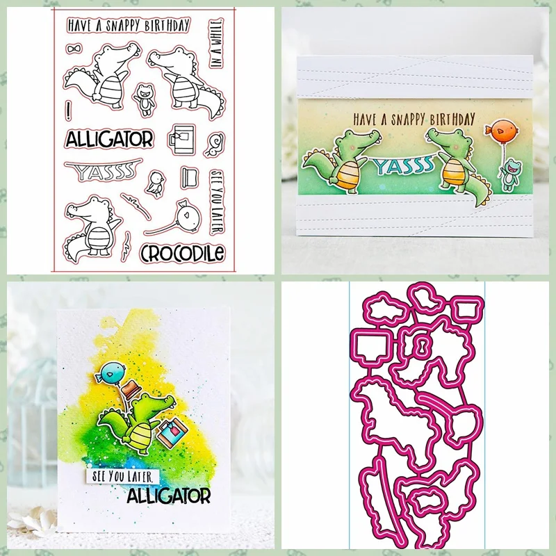 Crocodile Birthday Metal Cutting Dies and Clear Stamp New Stencils DIY Scrapbooking Paper Cards Handmade Crafts Embossing
Crocodile Birthday Metal Cutting Dies and Clear Stamp New Stencils DIY Scrapbooking Paper Cards Handmade Crafts Embossing