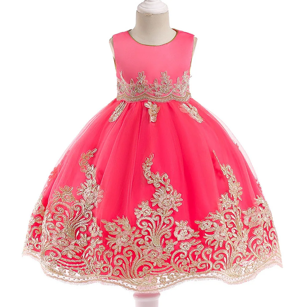Round Collar Gold Line Embroidered Dress Princess European Court Style Embroidery Lace Wedding Kids Dresses For Girls Clothes
Round Collar Gold Line Embroidered Dress Princess European Court Style Embroidery Lace Wedding Kids Dresses For Girls Clothes