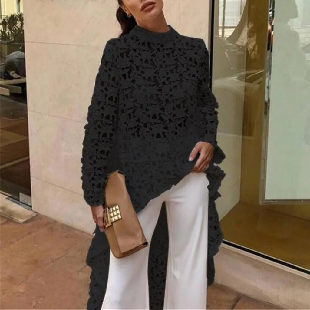 2019 Spring Autumn Women Lace Hollow Out Shirt Long Sleeve Irregular Tops Blouse Loose flora printed Minimalism Blouse Tops
2019 Spring Autumn Women Lace Hollow Out Shirt Long Sleeve Irregular Tops Blouse Loose flora printed Minimalism Blouse Tops