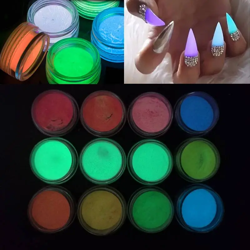 New Fashion 1Set Soild Color Luminous Powder 12 Color Phosphor Powder Nail Glitter Glowing in the Dark
New Fashion 1Set Soild Color Luminous Powder 12 Color Phosphor Powder Nail Glitter Glowing in the Dark
