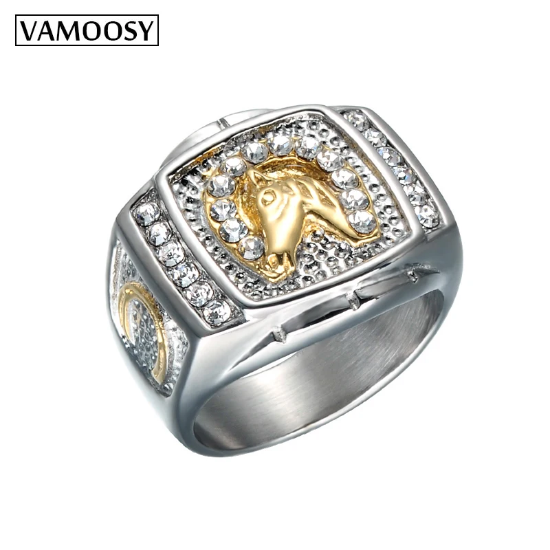 VAMOOSY Gold Micro Pave Austrian zircon Iced Out shiny Big horseshoe Ring IP Gold 316L Stainless Steel Rings for Men's Jewelry
VAMOOSY Gold Micro Pave Austrian zircon Iced Out shiny Big horseshoe Ring IP Gold 316L Stainless Steel Rings for Men's Jewelry