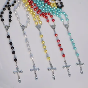 12pcs/lot Artificial Pearls Cross Crucifix Christian Religious Islam Necklace Acrylic Jesus Catholic Rosary Father Prayer Beads
12pcs/lot Artificial Pearls Cross Crucifix Christian Religious Islam Necklace Acrylic Jesus Catholic Rosary Father Prayer Beads