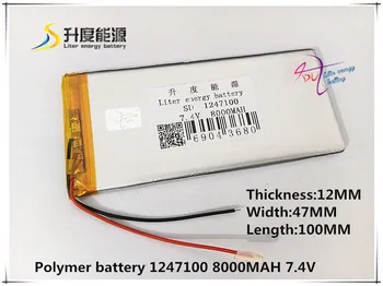 7.4V 8000mAH 1247100 polymer lithium ion / Li-ion battery for power bank tablet pc mp3 mp4 cell phone speaker
7.4V 8000mAH 1247100 polymer lithium ion / Li-ion battery for power bank tablet pc mp3 mp4 cell phone speaker