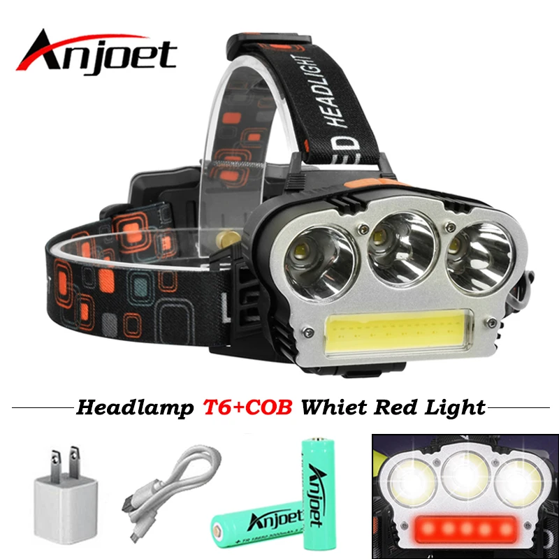 Anjoet USB Rechargeable 20000lums LED Headlamp 3*CREE XML-T6 COB Head Lamp Waterproof Outdoor Lighting Headlight 2*18650 battery
Anjoet USB Rechargeable 20000lums LED Headlamp 3*CREE XML-T6 COB Head Lamp Waterproof Outdoor Lighting Headlight 2*18650 battery