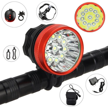 2 in 1 Bike Headlamp 12000LM 11x XML T6 LED Bicycle Bike Light Torch with Battery Pack Sets and Red Laser Rear Light
2 in 1 Bike Headlamp 12000LM 11x XML T6 LED Bicycle Bike Light Torch with Battery Pack Sets and Red Laser Rear Light