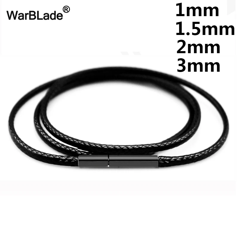 3pcs/lots 1mm-3mm Leather Cord Black Necklace Cord Wax Rope Chain With Stainless Steel Clasp For Men Women DIY Necklace Jewelry
3pcs/lots 1mm-3mm Leather Cord Black Necklace Cord Wax Rope Chain With Stainless Steel Clasp For Men Women DIY Necklace Jewelry