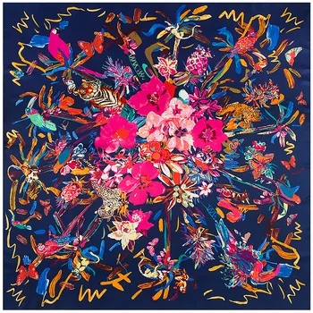 130*130cm twill silk scarf Parrot birds and flowers women square scarves new style tassel lady spring fashion female scarf party
130*130cm twill silk scarf Parrot birds and flowers women square scarves new style tassel lady spring fashion female scarf party