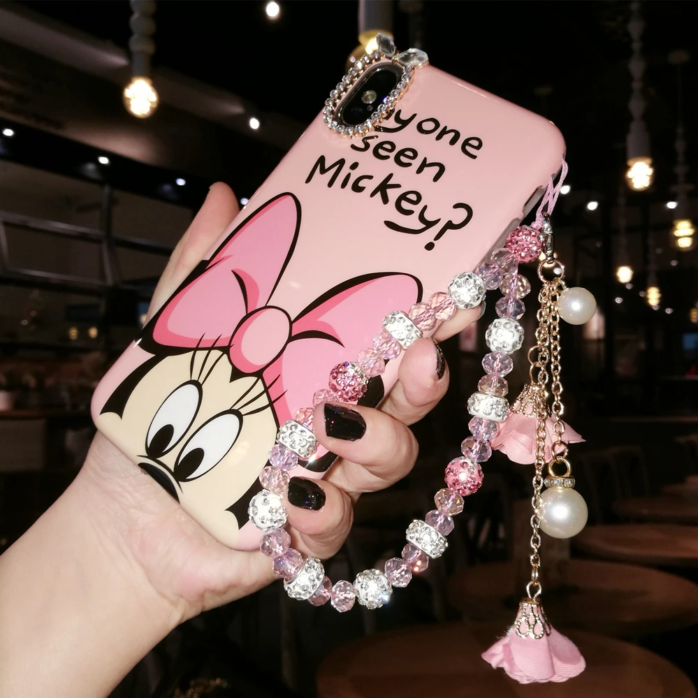 For iPhone 7 7plus Luxury minnie mickey soft case for iphone XS max XR 6 6S 6SP 8 8plus Girl Lady gift case + Flower strap
For iPhone 7 7plus Luxury minnie mickey soft case for iphone XS max XR 6 6S 6SP 8 8plus Girl Lady gift case + Flower strap