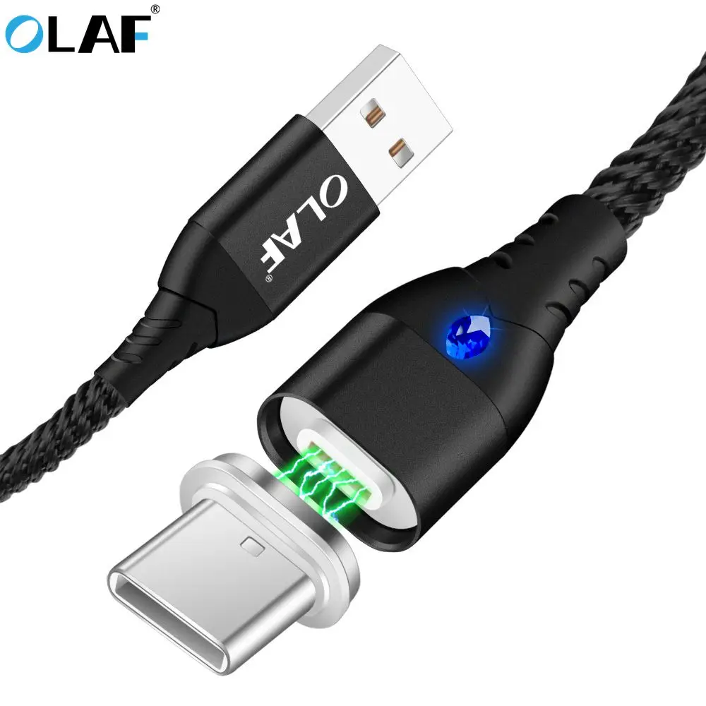 OLAF Magnetic USB Type C Cable 3A Nylon Braided LED USB C Magnet Charger Cable for USB Type-C Phones For Samsung Galaxy S8 S9
OLAF Magnetic USB Type C Cable 3A Nylon Braided LED USB C Magnet Charger Cable for USB Type-C Phones For Samsung Galaxy S8 S9