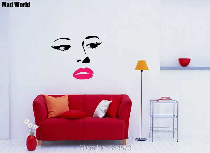 Sexy Beautiful Woman Face Lips Silhouette 66 77w