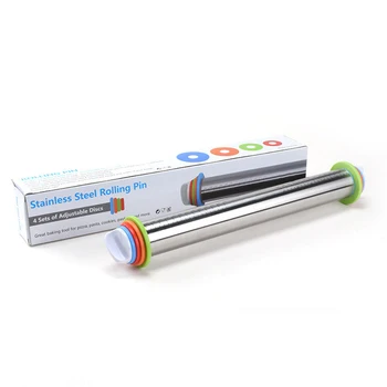 Adjustable Rolling Pin Stainless Steel Fondant 44cm Rolling Pin Cake Roller Dough Rolling Pin Bakeware Tools
Adjustable Rolling Pin Stainless Steel Fondant 44cm Rolling Pin Cake Roller Dough Rolling Pin Bakeware Tools