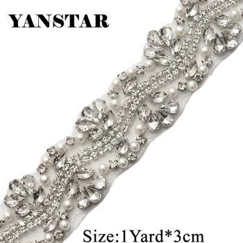 5Yards Rhinestones Trim Iron On Wedding Dresses Belt Silver Rhinetones With Bead Clear Crystal Sewing On DIY Bridal Sashes YS819
5Yards Rhinestones Trim Iron On Wedding Dresses Belt Silver Rhinetones With Bead Clear Crystal Sewing On DIY Bridal Sashes YS819
