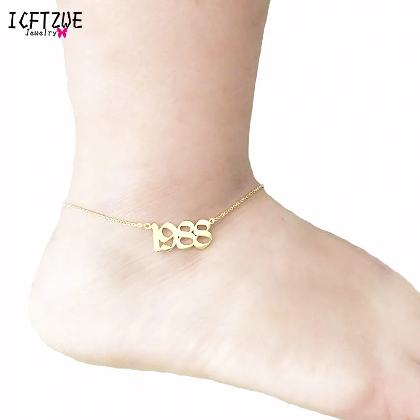 Beach Jewelry Old English Number Personazlied Anklet For Women Gold Bracelet Foot Chain Armbanden Voor Vrouwen Bridesmaid Gift
Beach Jewelry Old English Number Personazlied Anklet For Women Gold Bracelet Foot Chain Armbanden Voor Vrouwen Bridesmaid Gift