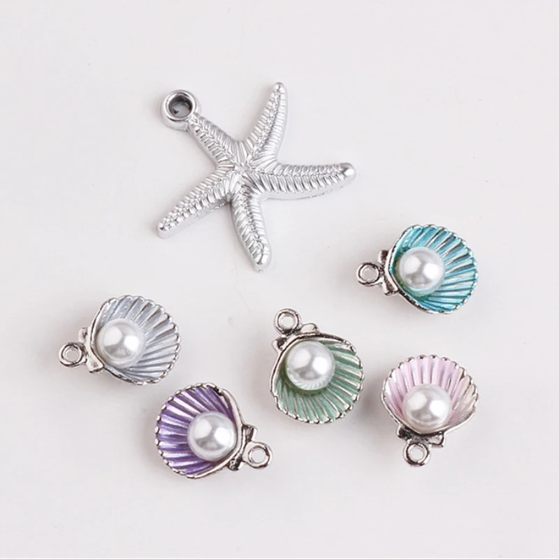 Doreen Box Enamel Resin Pendant Charms Silver Color Starfish Shell White Imitation Pearl Jewelry Necklace Bracelet DIY 10 pieces
Doreen Box Enamel Resin Pendant Charms Silver Color Starfish Shell White Imitation Pearl Jewelry Necklace Bracelet DIY 10 pieces