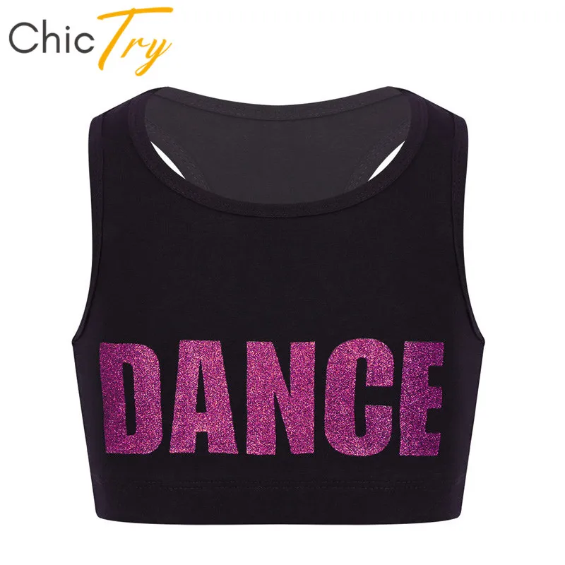 ChicTry Kids Girls Sleeveless Shiny Letters DANCE Printed Crop Top Sports Gymnastics Ballet Tops Stage Performance Dance Costume
ChicTry Kids Girls Sleeveless Shiny Letters DANCE Printed Crop Top Sports Gymnastics Ballet Tops Stage Performance Dance Costume
