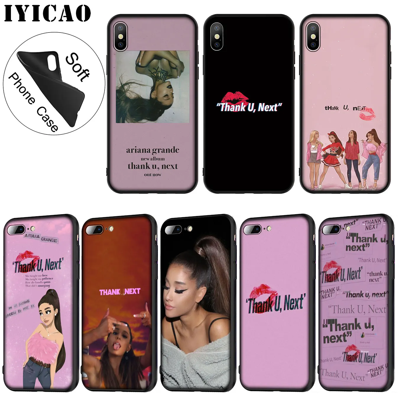 IYICAO Thank U Next Ariana Grande Soft Silicone Phone Case for iPhone XR X XS Max 6 6S 7 8 Plus 5 5S SE TPU Black Cover
IYICAO Thank U Next Ariana Grande Soft Silicone Phone Case for iPhone XR X XS Max 6 6S 7 8 Plus 5 5S SE TPU Black Cover