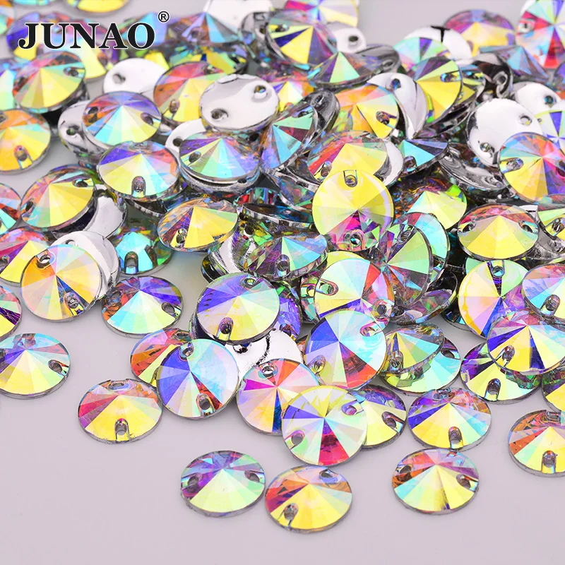 JUNAO High Quality 10 12 16 18mm Sewing Crystal AB Rivoli Rhinestones Flat Back Resin Gems Stones Sew On Round Strass Applique 
JUNAO High Quality 10 12 16 18mm Sewing Crystal AB Rivoli Rhinestones Flat Back Resin Gems Stones Sew On Round Strass Applique