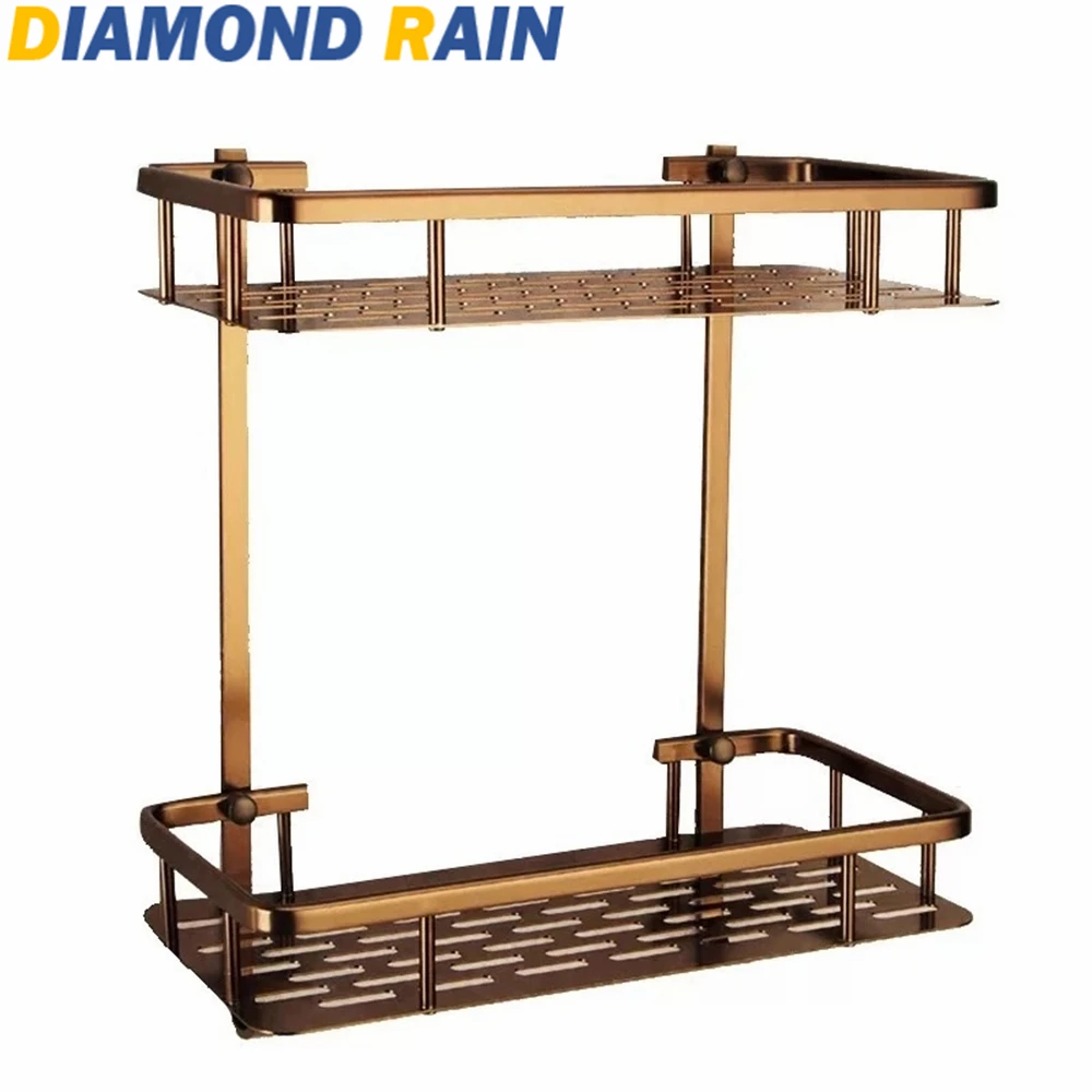 Bronze Aluminum Wall Mounted Bathroom Shelves with Hooks European Cosmetic Shelf Rectangular Triangle DR183
Bronze Aluminum Wall Mounted Bathroom Shelves with Hooks European Cosmetic Shelf Rectangular Triangle DR183