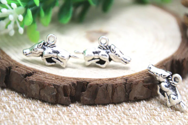 15pcs- Wild Boar Charms , Antique Tibetan silver 2 sided Wild Boar Charms pendants 22x10 mm
15pcs- Wild Boar Charms , Antique Tibetan silver 2 sided Wild Boar Charms pendants 22x10 mm