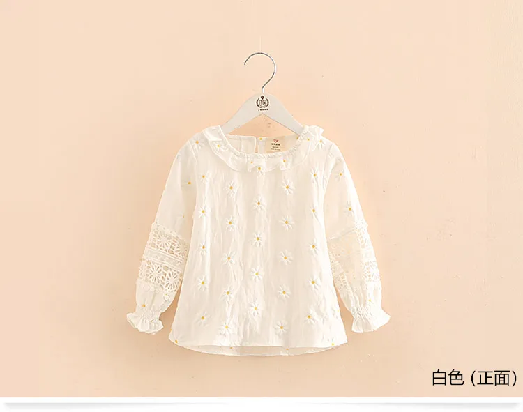  2018 Spring Fashion Female Child Children\'S Clothing Baby Girl Mandarin Collar Long-Sleeve Cutout Flower Shirt (6)