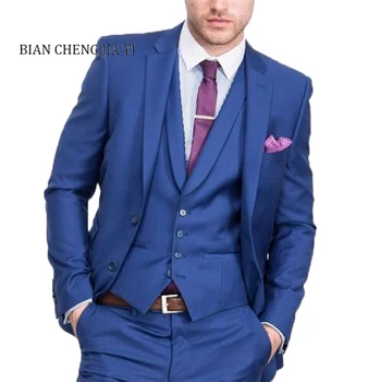 New Royal Blue 3 Pieces Mens Suits 2 Buttons Wedding Suits for Men Groom Tuxedos Business Formal Suit (Jacket+Pants+vest+tie)
New Royal Blue 3 Pieces Mens Suits 2 Buttons Wedding Suits for Men Groom Tuxedos Business Formal Suit (Jacket+Pants+vest+tie)
