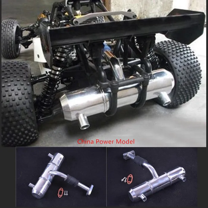 

aluminum double hole increase power exhaust pipe tuned pipe for 1/5 Scale HPI KM ROVAN BAJA 5B 5T 5SC