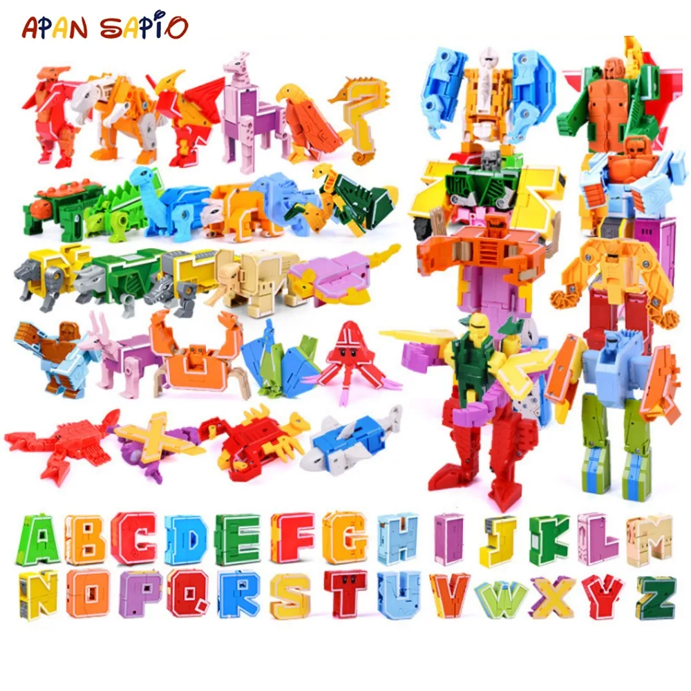 Transformation Robot 26 English word Assembling Building Blocks Deformation Robot Educational Action Figure Toys for Children
Transformation Robot 26 English word Assembling Building Blocks Deformation Robot Educational Action Figure Toys for Children