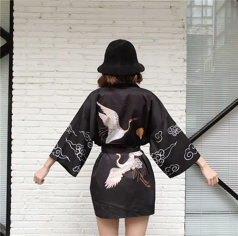 Woherb Лето 2020 японское кимоно кардиган куртка женский и мужской Халат оверсайз с
