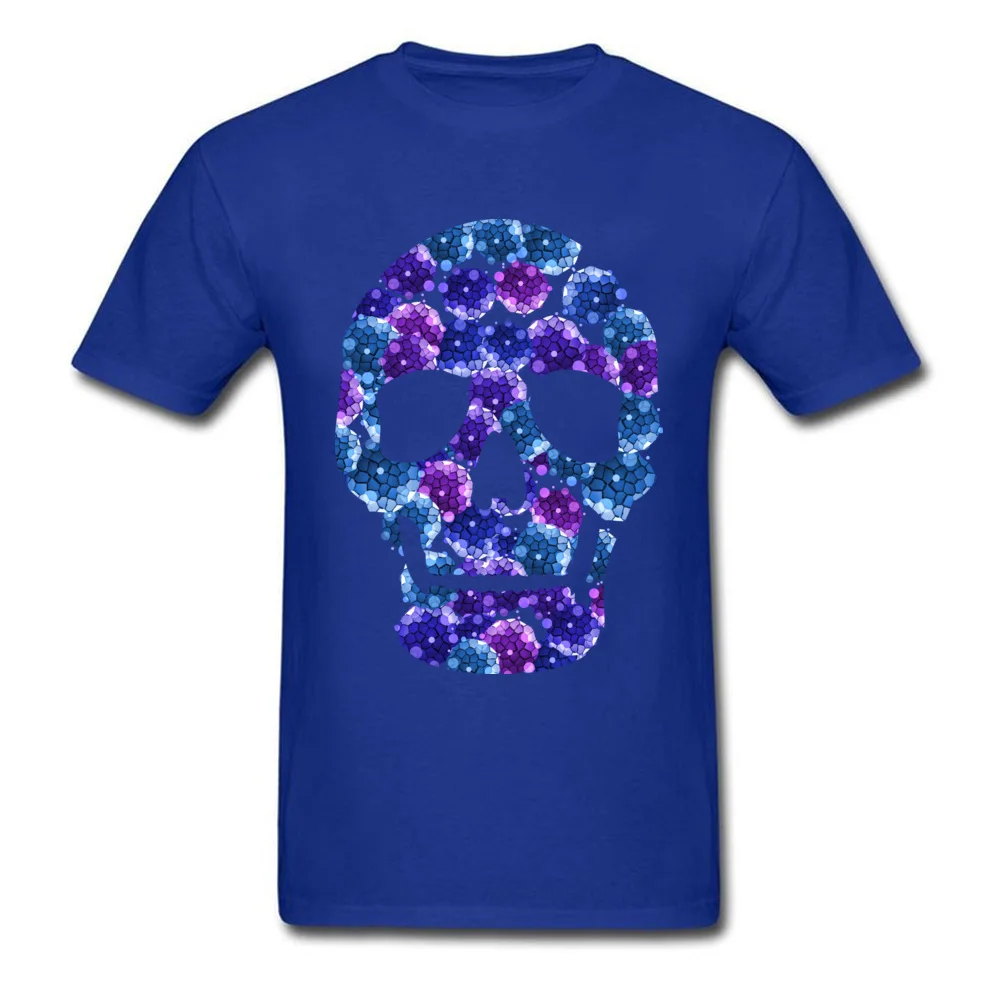 Bacteria Skull Men Classic Design Tops & Tees O Neck VALENTINE DAY Cotton Fabric Tshirts Summer Short Sleeve Tops & Tees Bacteria Skull blue