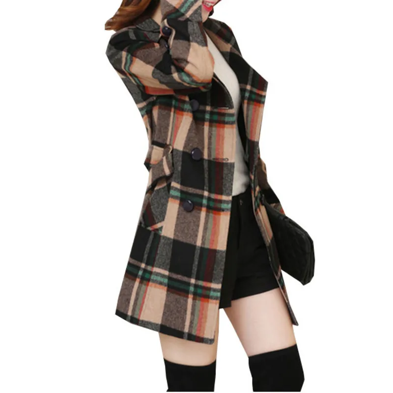 XUXI Elegant Women Winter Coat Cashmere Coat Femme Checkered Korean Female Overcoat Autumn Outerwear Thick With Belt FZ518
XUXI Elegant Women Winter Coat Cashmere Coat Femme Checkered Korean Female Overcoat Autumn Outerwear Thick With Belt FZ518