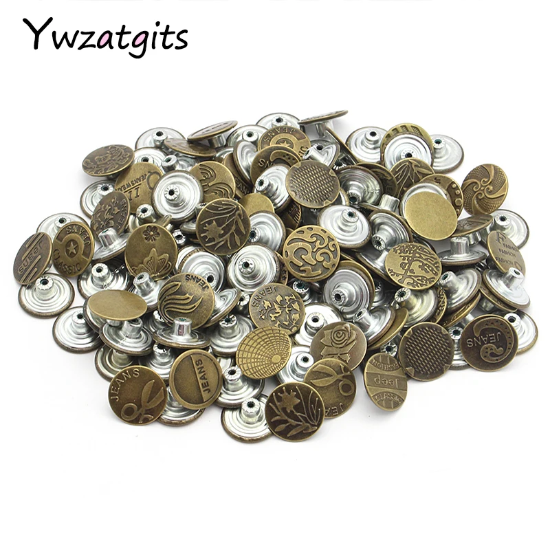 ywzatgits 20set/lot Metal Buttons Mixed Styles Metal Shank For Jeans Fasterners DIY Sewing Clothes Accessories YG1001
ywzatgits 20set/lot Metal Buttons Mixed Styles Metal Shank For Jeans Fasterners DIY Sewing Clothes Accessories YG1001
